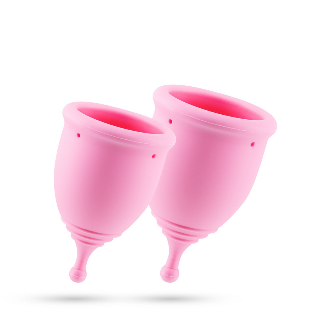 Minerva - Menstruatiecups met Zak - S en L - Roze