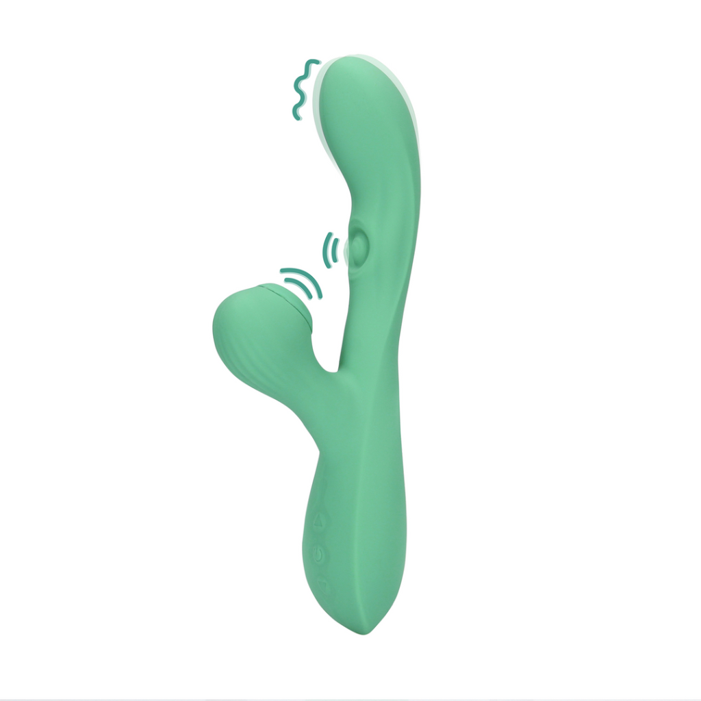 Pulse Wave en Tongue Flickering Rabbit Vibrator - Blue Grass