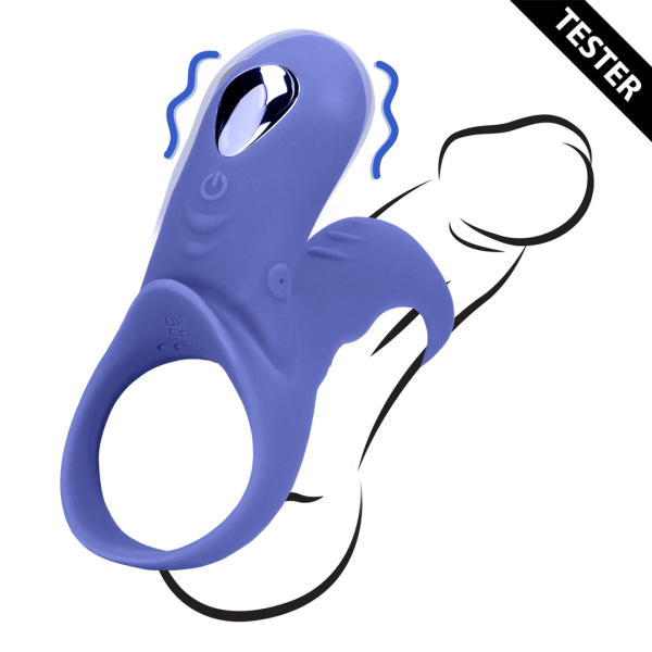 Vibrerende Cockring met Clit Stimulatie - Tamiya Blauw - Tester