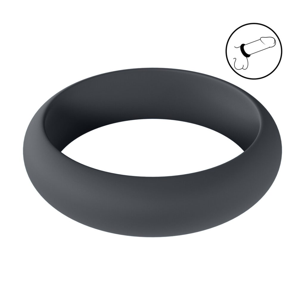 Wide O Silicone Cockring - M - 35mm - Zwart