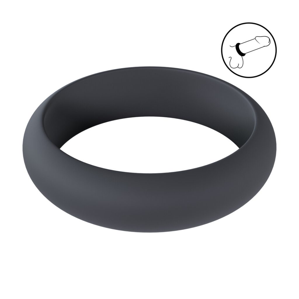 Wide O Silicone Cockring - L - 42mm - Zwart