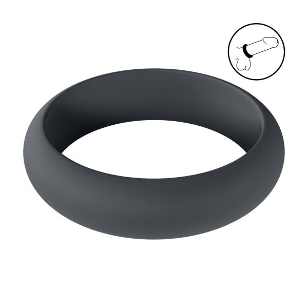 Wide O Silicone Cockring - XL - 50mm - Zwart