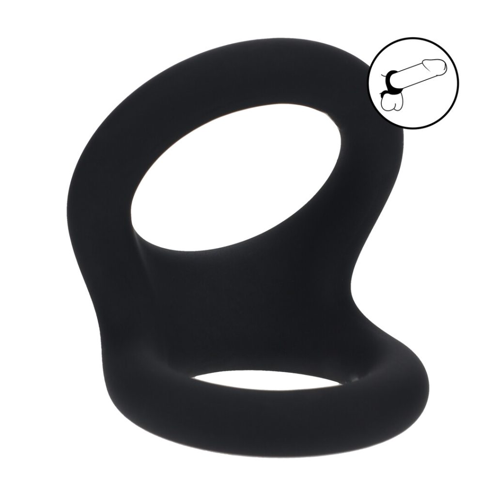 Double O Silicone Cockring - M - Zwart