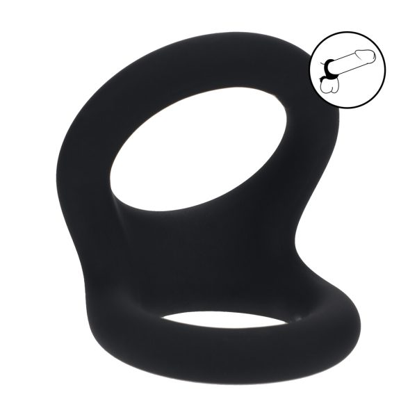 Double O Silicone Cockring - M - Zwart