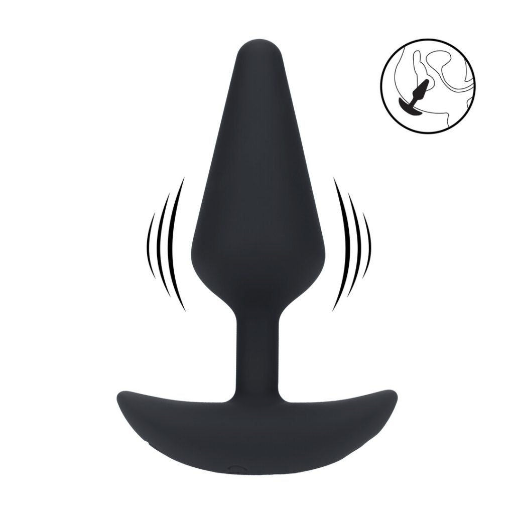 Classic Vibrerende Silicone Anale Plug - M - Zwart