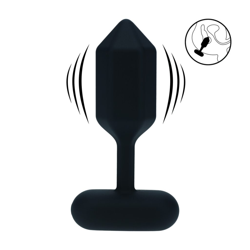 Hexagonale Vibrerende Silicone Anale Plug - S - Zwart