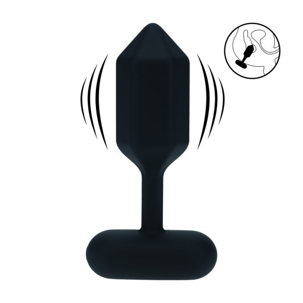 Hexagonale Vibrerende Silicone Anale Plug - S - Zwart