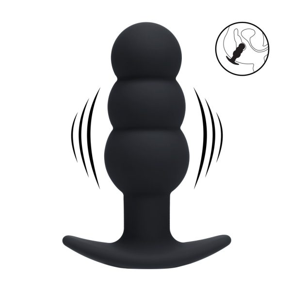 Tri Bulb Vibrerende Siliconen Anale Plug - Zwart
