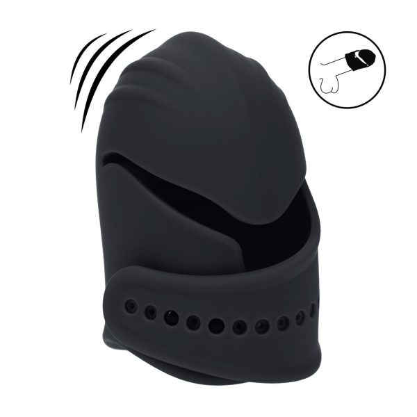 Verstelbare Vibrerende Siliconen Penis Hoofd Stimulator - Zwart