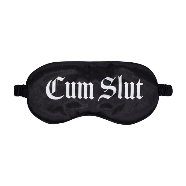 Cum Slut - Gedrukt Satijnen Masker - Zwart