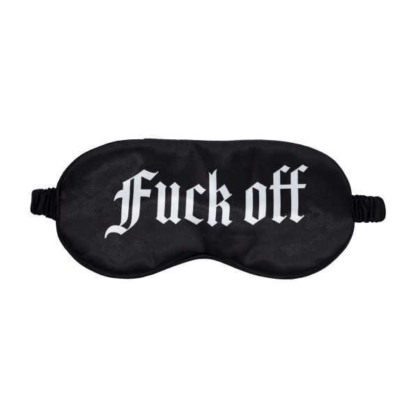 Fuck Off - Geprinte Satijnen Masker - Zwart