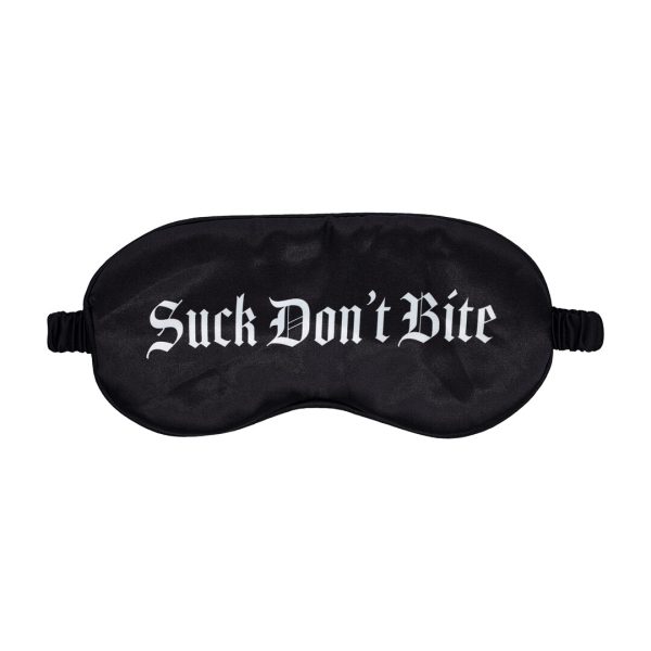 Suck Don't Bite - Gedrukte Satijnen Masker - Zwart