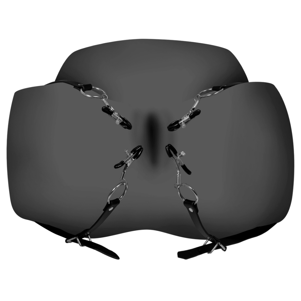 Labia Spreader met Klemmen - Zwart