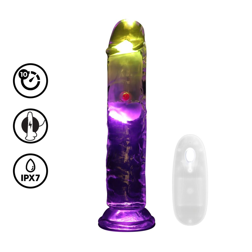 LED Vibrerende Rechte Penis - 7 / 18 cm - Transparant