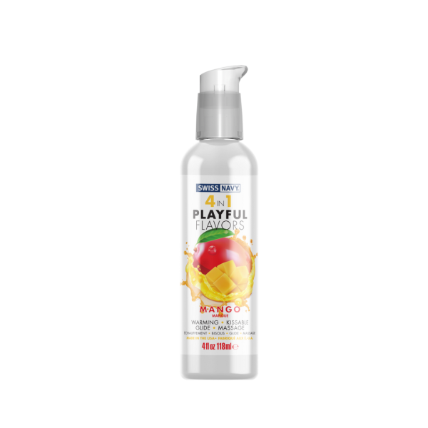 4 in 1 Playful Flavors - Lubricant with Mango Flavor - 4 fl oz / 118 ml