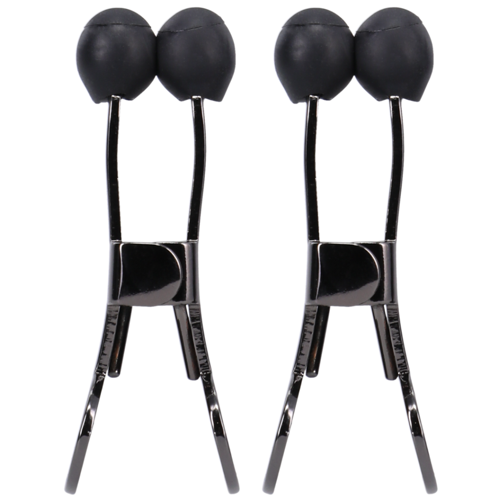 Nippers - RVS Nipple Klemmen met Silicone Tip - Zwart