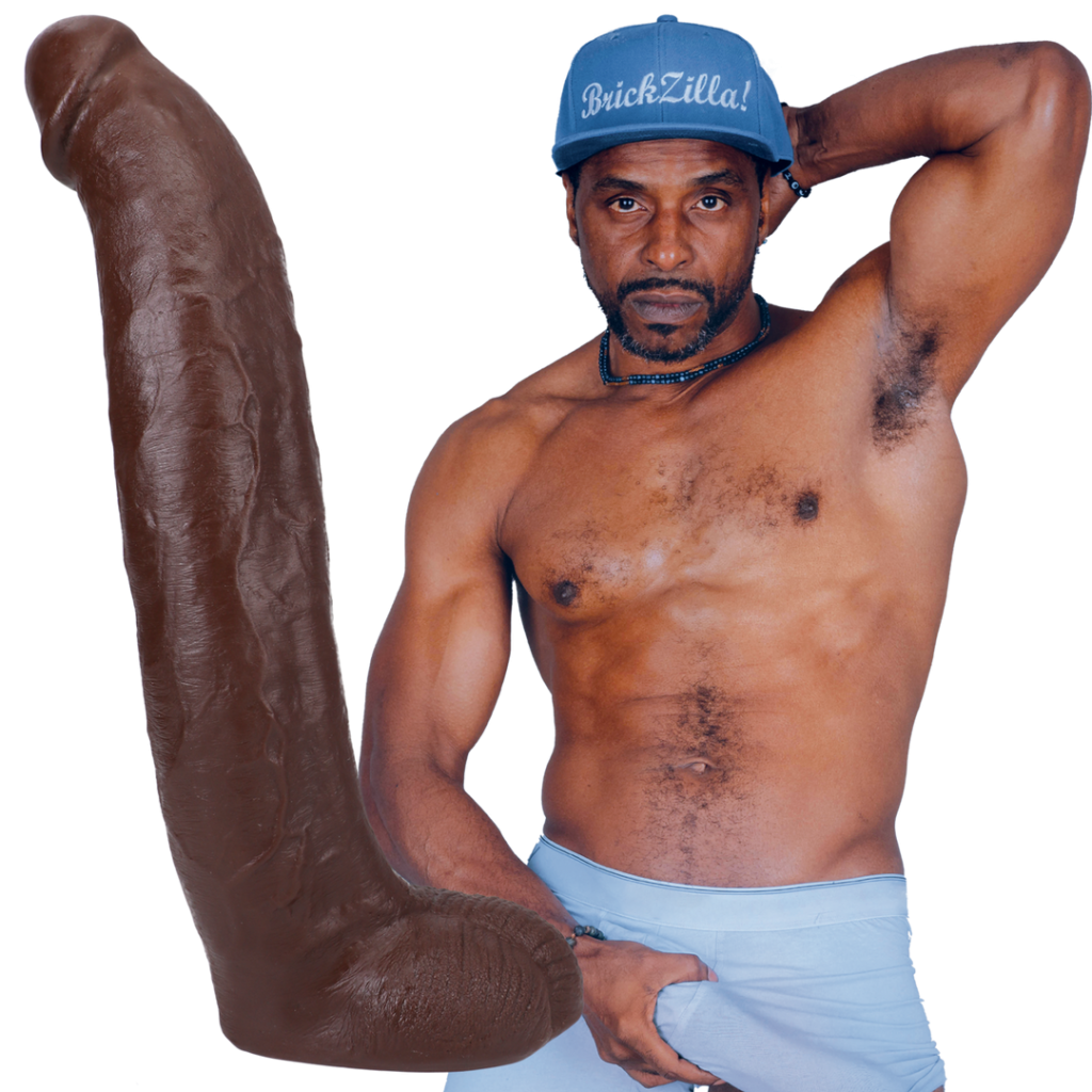 Brickzilla - Realistische ULTRASKYN Dildo - 13 / 33 cm - Chocolade