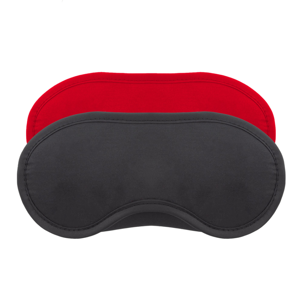 Satin Oogmaskers - Twin Pack - Zwart/Rood