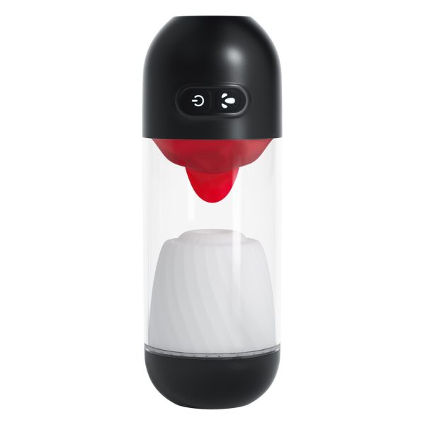 Slurpy - 2 in 1 Afneembare Lik- en Vibrerende Masturbator - Transparant