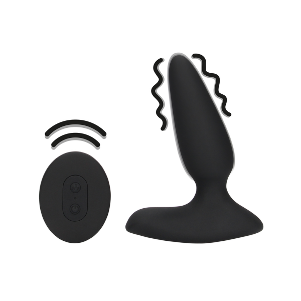 Glad Vibrerende Anale Plug met Afstandsbediening - Drop Black