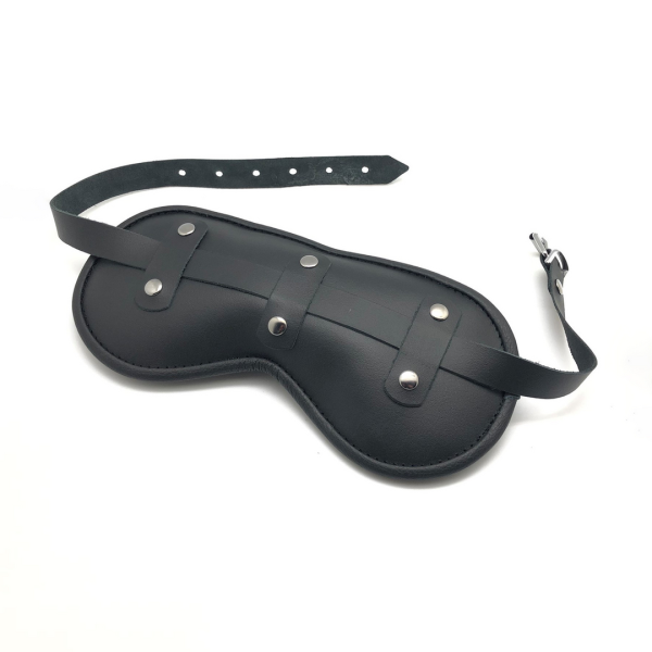 Blind Up - Gevoerde Leren Oogmasker - Zwart