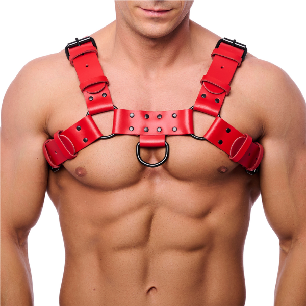 Bulldog Leren Harnas - L/XL - Rood