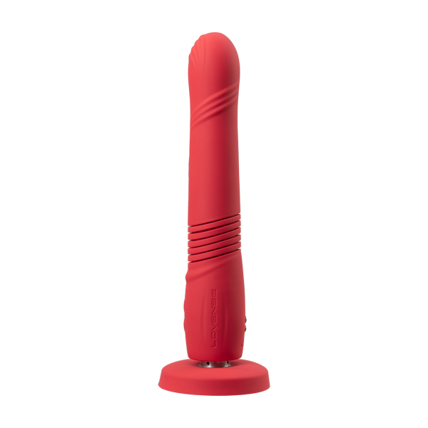 Gravity - App-gestuurde Automatische Duw- en Vibrerende Dildo - Rood