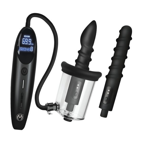 Rosebud Driller Deluxe Set - Vibrerende Silicone Rosebud Pomp - Transparant