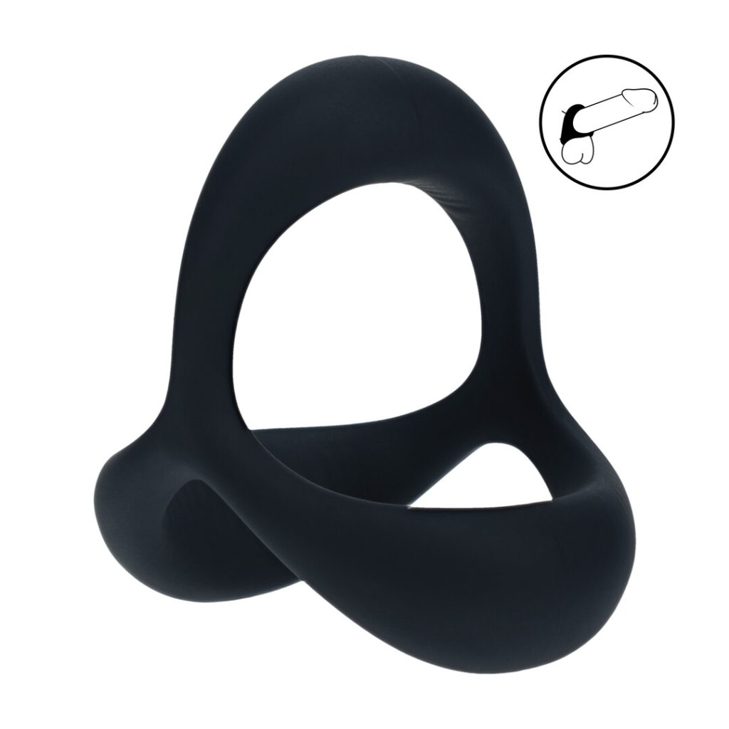 Tri O Ergo Siliconen Cockring - Zwart