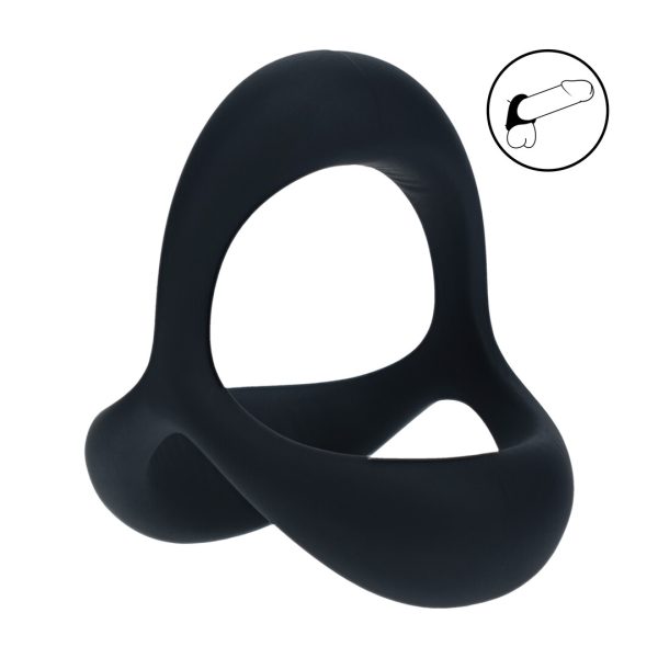 Tri O Ergo Siliconen Cockring - Zwart