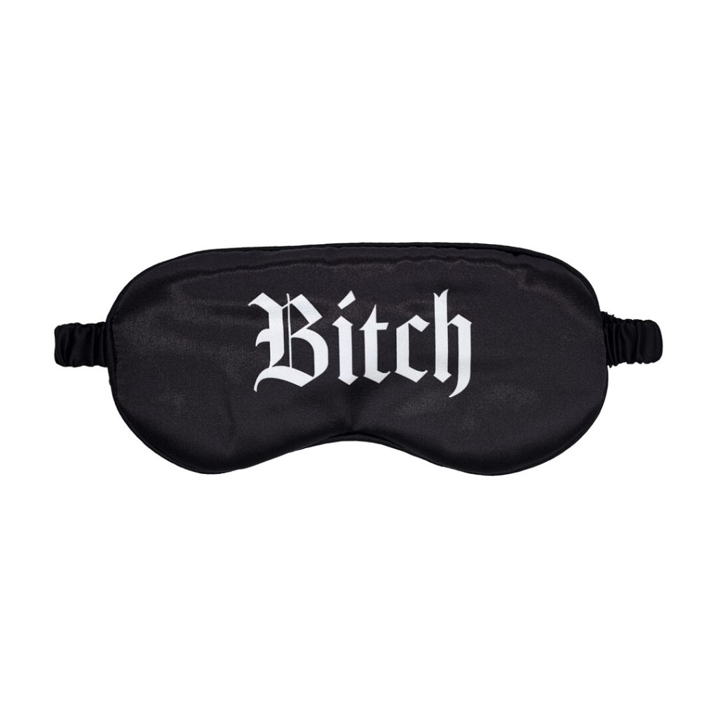 Bitch - Gedrukte Satijnen Masker - Zwart