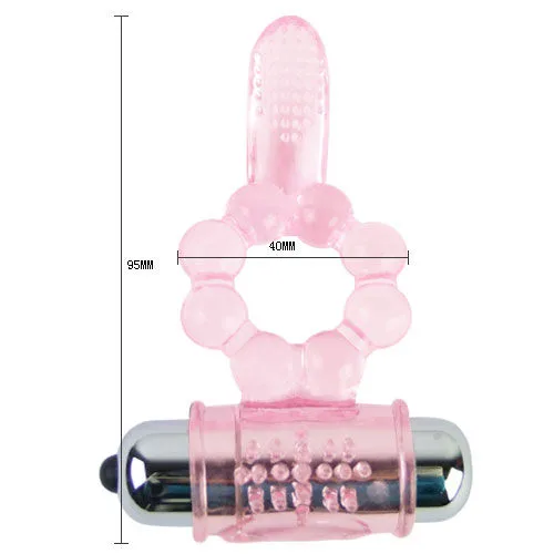 BAILE - SILICONEN RING 10 RITMES TONG MET ROZE VIBRATIE