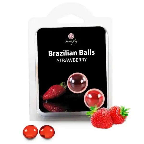 SECRETPLAY - BRAZILIAANSE BALLEN AARDBEIEN SET 2 BALLEN
