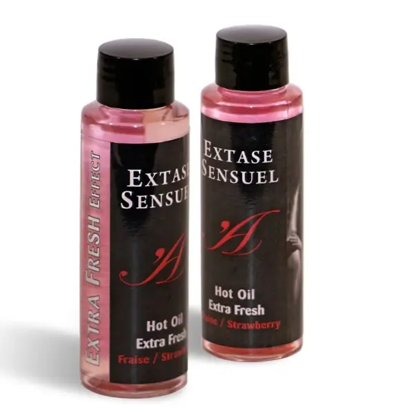 EXTASE SENSUAL - EXTRA FRISSE AARDBEIEN EFFECT MASSAGE OLIE 100 ML