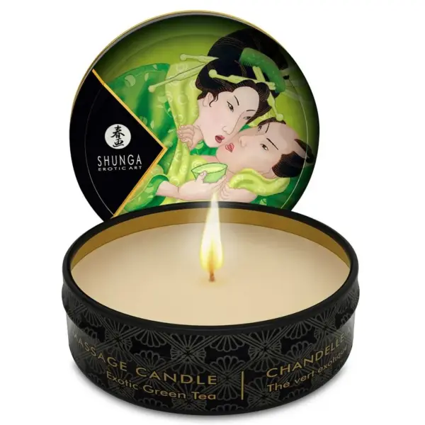 SHUNGA - MINI CARESS BY CANDELIGHT GROENE THEE MASSAGEKAARS 30 ML