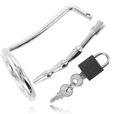 METAL HARD - TESTIKELRING MET URETHRAL PLUG KUISHEID