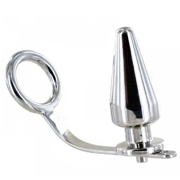 METAL HARD - STALEN RING MET ANALE PLUG 45 X 50MM