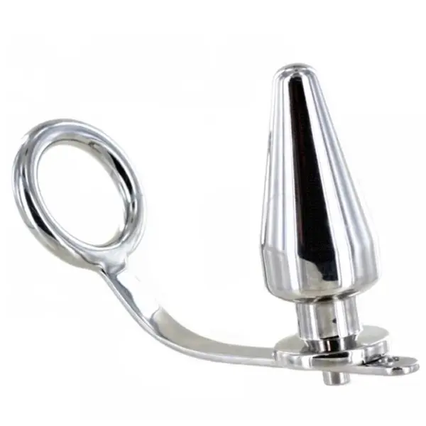 METAL HARD - STALEN RING MET ANALE PLUG 80 X 55 MM