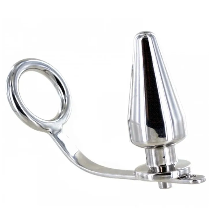 METAL HARD - STALEN RING MET ANALE PLUG 80 X 55 MM