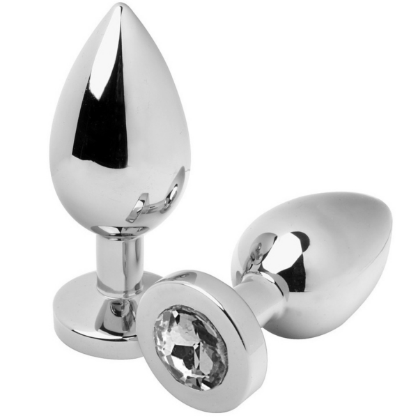METAL HARD - ANAAL PLUG DIAMANT TRANSPARANT KLEIN 5.71CM