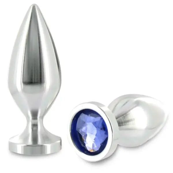 METAL HARD - ANAAL PLUG ALIMINUM KRISTAL KLEUR GROOT 10.16CM