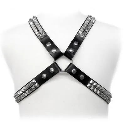 LEATHER BODY - PIRAMIDE STUD HARNAS