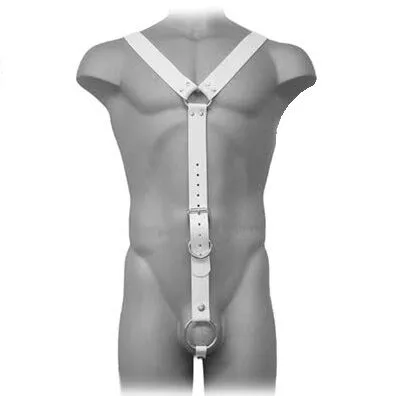 LEATHER BODY - HARNAS MANNEN WIT