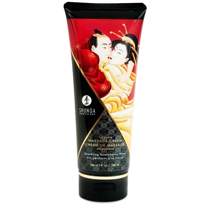SHUNGA - AARDBEIEN- EN CAVA-MASSAGECRÈME 200 ML