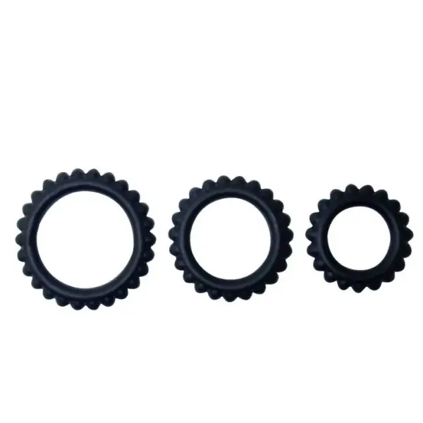 BAILE - TITAN SET 3 STUKS COCKRING ZWART 2.8 + 2.4 + 1.9 CM