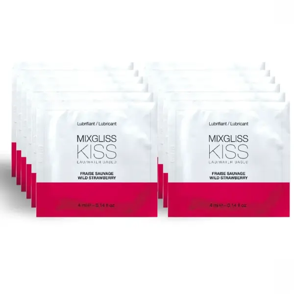 MIXGLISS - WATERGEBASEERD GLIJMIDDEL MET AARDBEIENSMAAK 12 ENKELE DOSIS 4 ML
