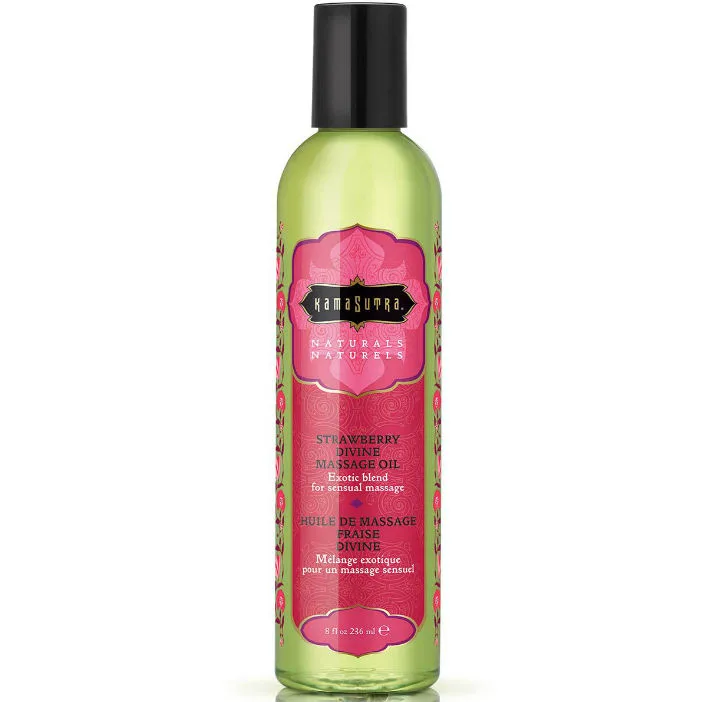 KAMASUTRA - NATUURLIJKE GODDELIJKE AARDBEI MASSAGEOLIE 236ML