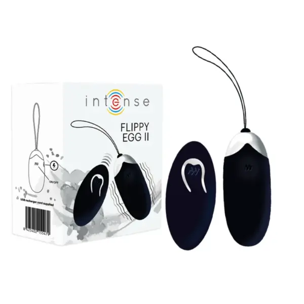 INTENSE - FLIPPY II OPLAADBARE AFSTANDSBEDIENING EGG ZWART