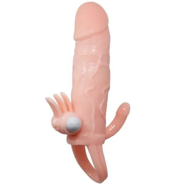 BAILE - BRAVE MAN ANAAL EN CLITORIS VIBRATOR PENIS SLEEVE 16.5 CM NATUURLIJK