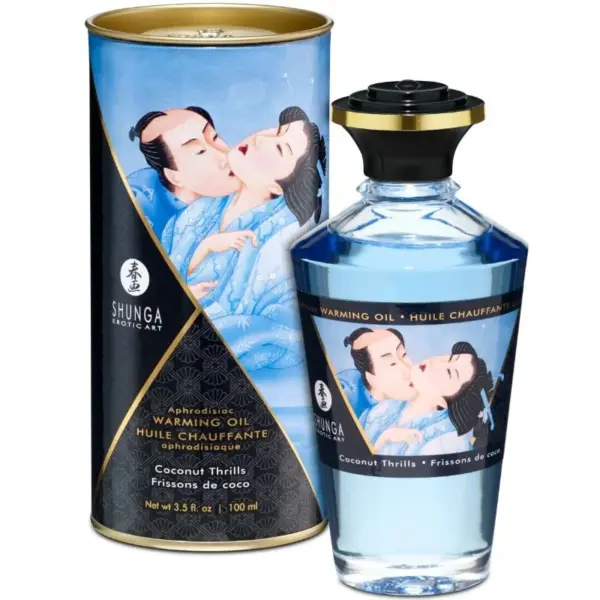 SHUNGA - MASSAGEOLIE MET KOKOSNOOTSMAAK EN WARMTE-EFFECT 100 ML